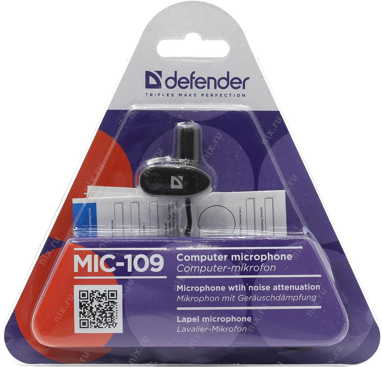 Микрофон Defender MIC-109. петличный