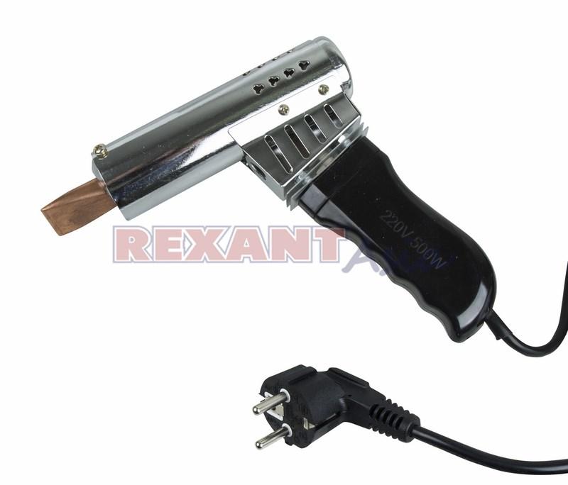 Паяльник-пистолет ПП REXANT 220 В/500 Вт, пластиковая ручка, (12-0215 )
