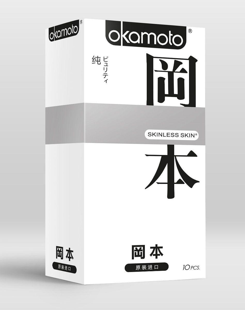 Cверх-тонкие, сверх-чувствительные презервативы "OKAMOTO SKINLESS SKIN", 10 штук
