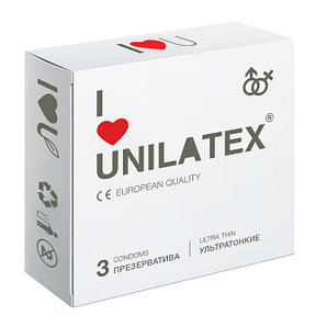 Ультратонкие презервативы "UNILATEX ULTRA THIN", в упаковке 3 штуки