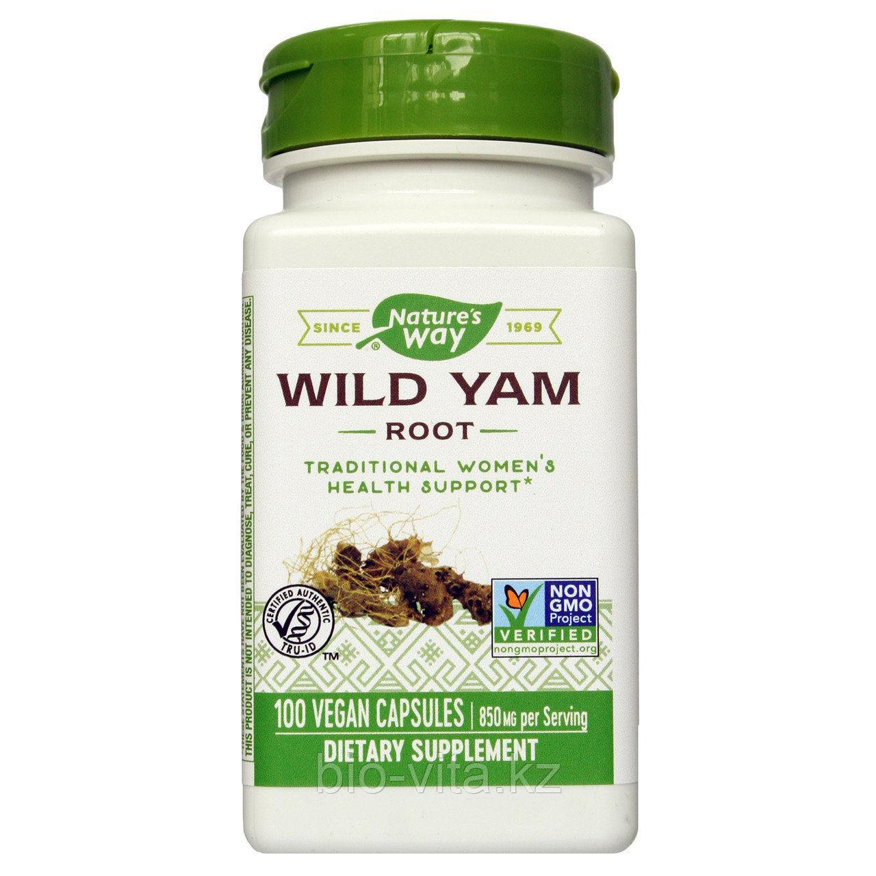 ,Дикий ямс  Wild Yam, Root, 425 mg, 100 капсул.