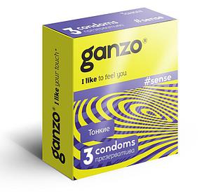 Тонкие презервативы "GANZO SENSE",  3 штуки