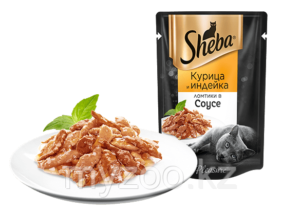 Влажный корм для кошек Sheba (Шеба) 85 гр. ломтики в соусе курица и индейка