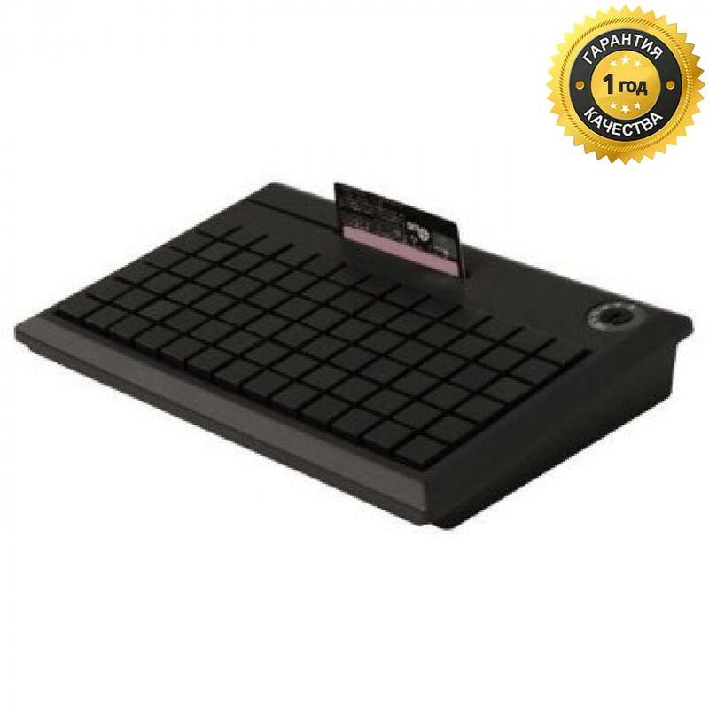 POS-клавиатура NCR 5932-7XXX программируемая чёрная PS/2 на 78 клавиш с ридером (3 дорожки)