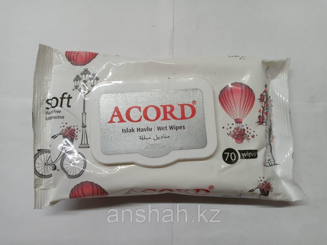 Влажные салфетки Acord 70 шт с крышкой (24 шт)