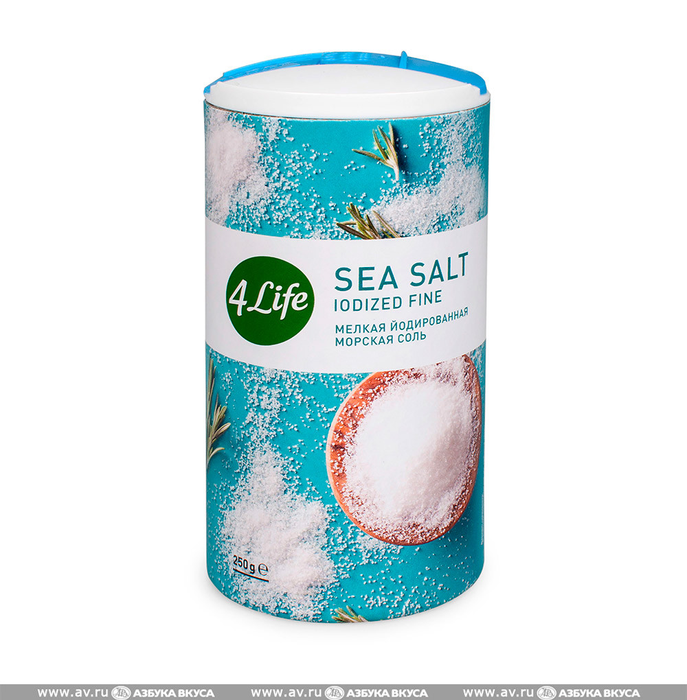 Соль морская мелкая йодированная 250г