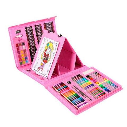 Набор юного художника с мольбертом [208 предметов] (Розовый), фото 1