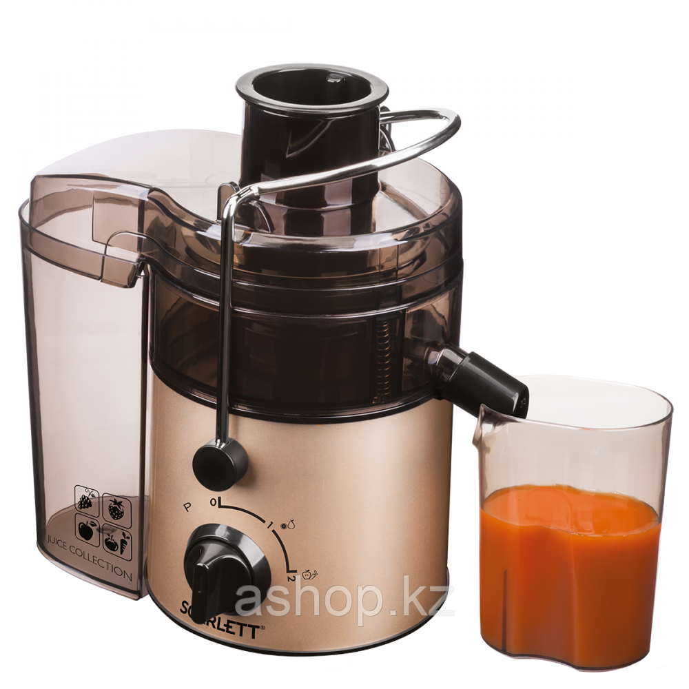 Соковыжималка центробежная для овощей и фруктов Scarlett SC-JE50S34, 800 Вт, Объем сока: 0,6 л, Диаметр отверс