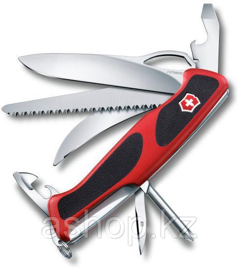 Нож складной карманный Victorinox Rangergrip 58, Функционал: Туризм, Кол-во функций: 13 в 1, Цвет: Красно-чёрн