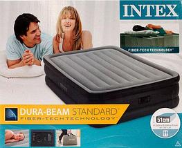 Двуспальная кровать надувная со встроенным насосом INTEX 64140 DURA-BEAM PLUS, фото 2