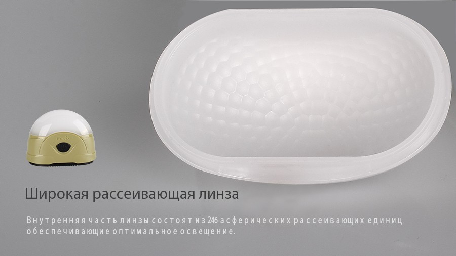 Фонарь электрический полусфера Fenix CL20, Дальность луча: 10 м, Яркость: 165 (турбо), 100 (ярко), 50 (средне)