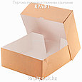 Эко-упаковка, крафт коробка для тортов 255*255*105 DoEco (15/75), фото 3