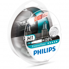 Галогеновая лампа H1 Philips X-treme Vision+130% 12V 3700K комплект 2 шт. - фото 1 - id-p68007791