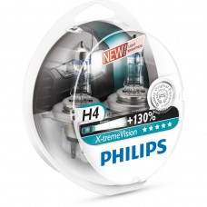 Галогеновая лампа H4 Philips X-treme Vision+130% 12V 3700K комплект 2 шт.