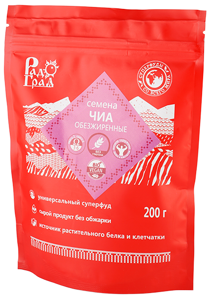 Семена чиа обезжиренные, 200 г