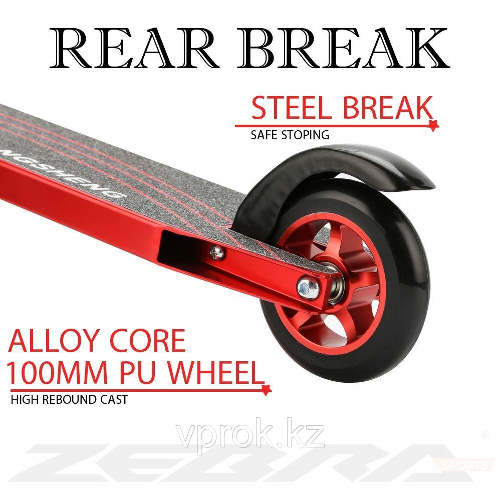Трюковой самокат ZEBRA PRO STUNT до 100 кг, колесо 100 мм, красный - фото 6 - id-p68082152