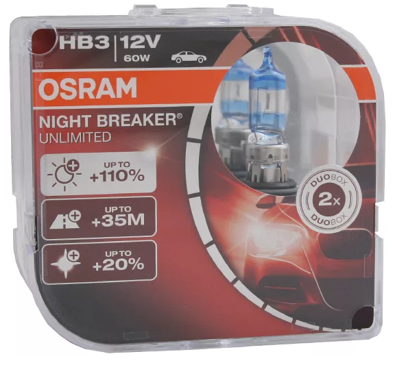 Галогеновая лампа HB3 Osram Night Breaker Unlimited +110% 3800K 2лампы - фото 1 - id-p68114982