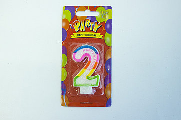 Свечи для торта цифра 2 "Party"