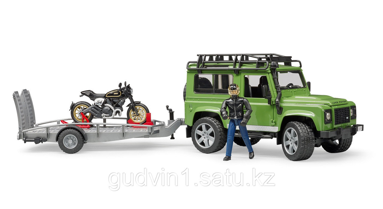 Внедорожник Land Rover Defender с мотоциклом Ducati Bruder 02-598