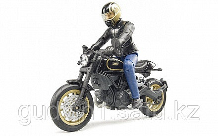 Мотоцикл Bruder Scrambler Ducati Cafe Racer с мотоциклистом 63-050