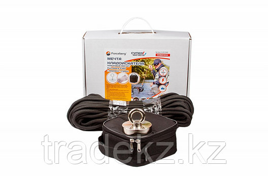 Поисковый магнит неодимовый односторонний Forceberg F120 в комплекте веревка и сумка, фото 2