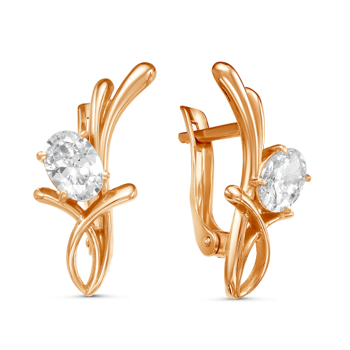 Серьги из серебра с фианитом Красная Пресня 3389871