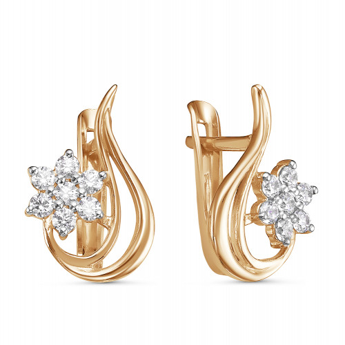Серьги из серебра с фианитом Красная Пресня 33810659Д
