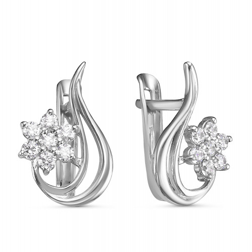 Серьги из серебра с фианитом Красная Пресня 33810658Д