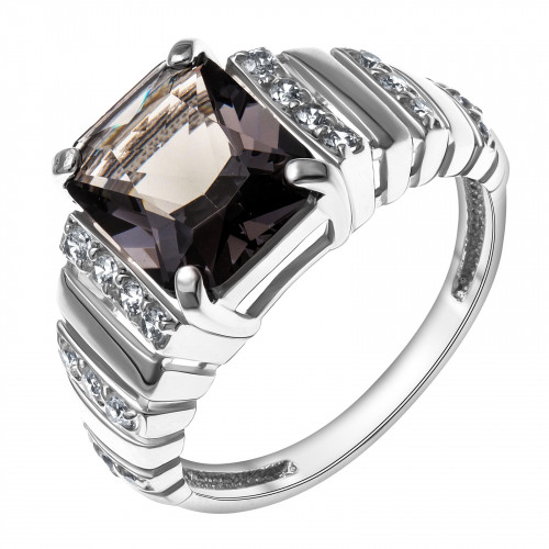 Серебряное кольцо с фианитом синт. Teosa 1000-0299-Bdn