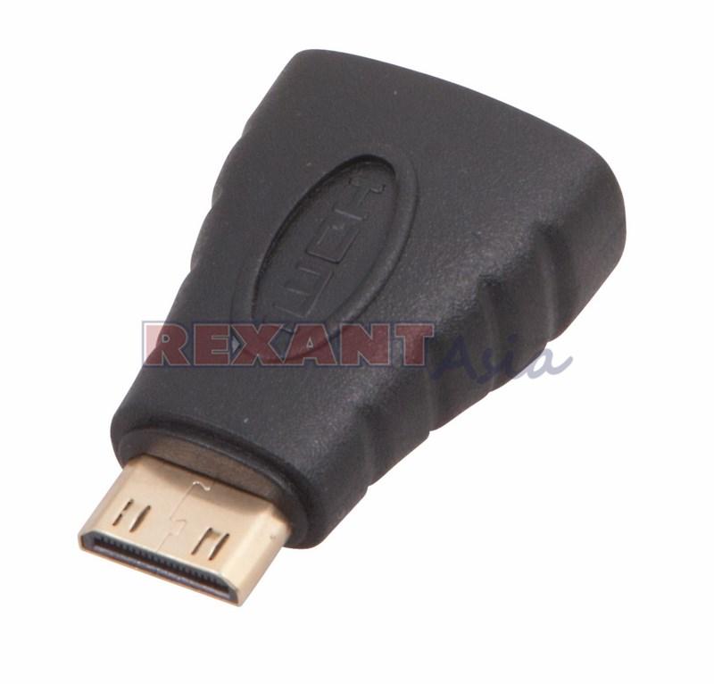 Переходник штекер mini HDMI - гнездо HDMI REXANT, (17-6801 )