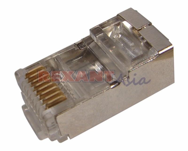 Джек RJ-45 8P8C, CAT 5e (экран) (упак 100 шт), REXANT, (05-1023 )
