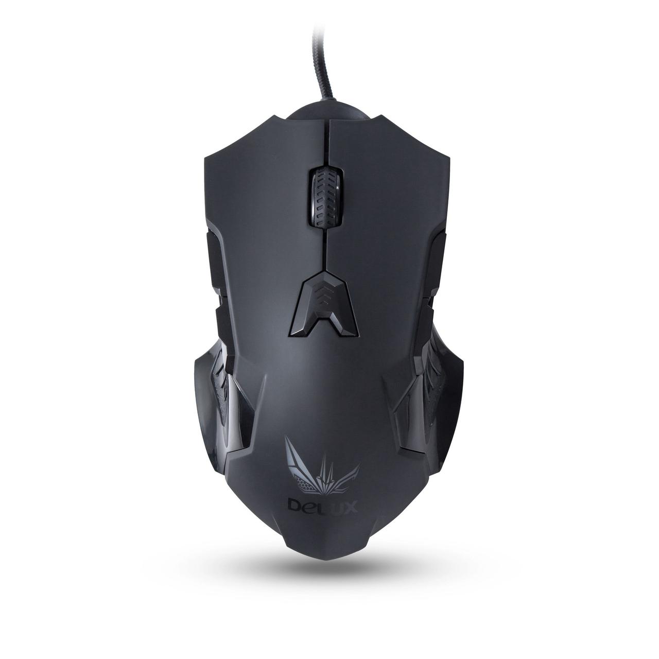 Мышь Delux DLM-811LUB, Игровая, AVAGO A9800, Лаз, 200-8200dpi, 1,6 м, 132,94*80,22*42,16 мм, Чёрный