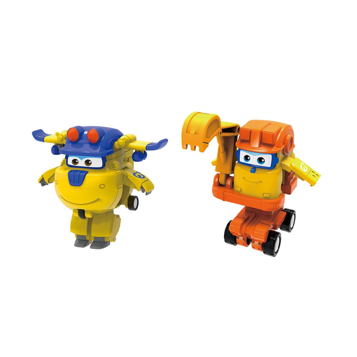 Мини-трансформеры Super Wings 2 в 1 Донни и Скуп (команда Строителей) EU730002C