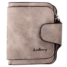 Кошелек женский компактный из эко-замши Baellery (Графит), фото 4