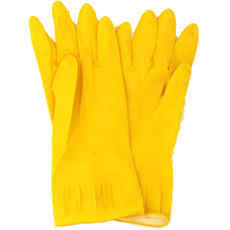 Перчатки резиновые жёлтого цвета