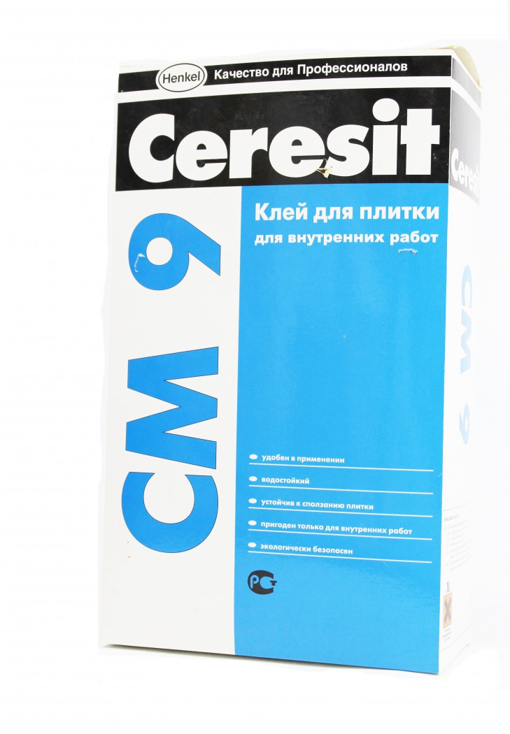 Ceresit СМ 9. Клей для керамической плитки и керамогранита для внутренних работ