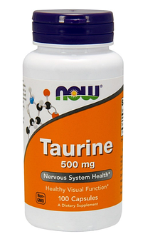 Now Foods, Таурин, 500 мг, 100 капсул