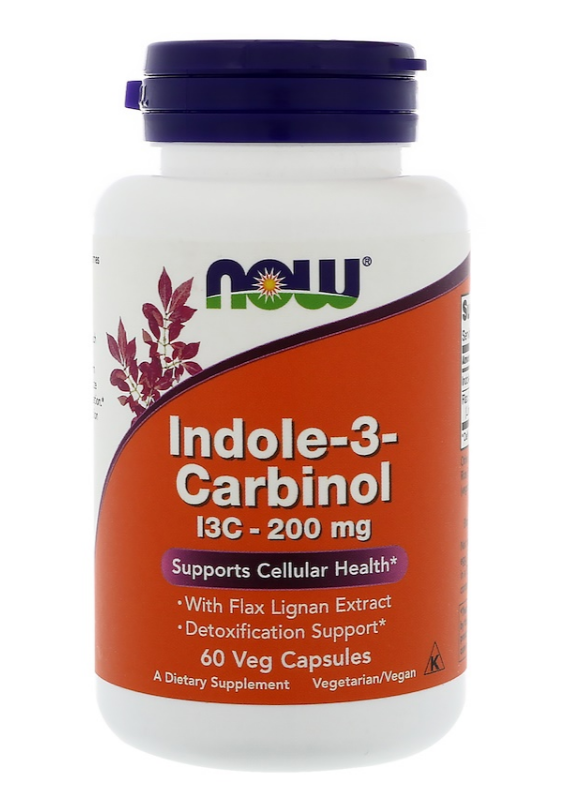 Now Foods, Индол 3-карбинол, 200 мг, 60 растительных капсул