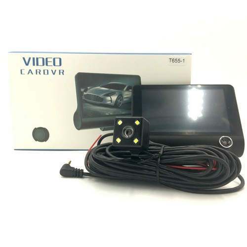 Видеорегистратор 3 камеры - задняя и салон автомобильный T655 HDR LCD 4.0 Full HD Черный 8-T655-1 - фото 4 - id-p68173412