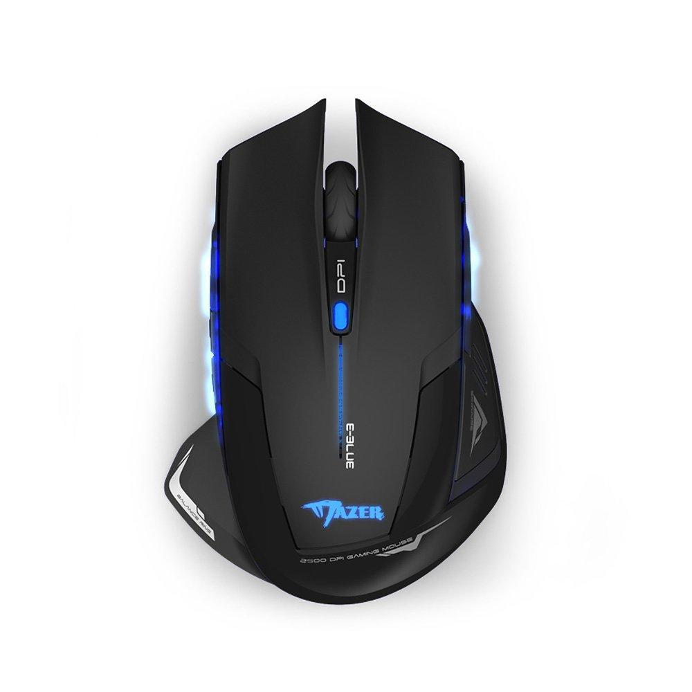 Мышь E-Blue Mazer PRO EMS601GY, Опт, 500/1000/1750/2500dpi, Беспр. 2,4 ГГц, Игровой чип Avago, Чёрно-Серый
