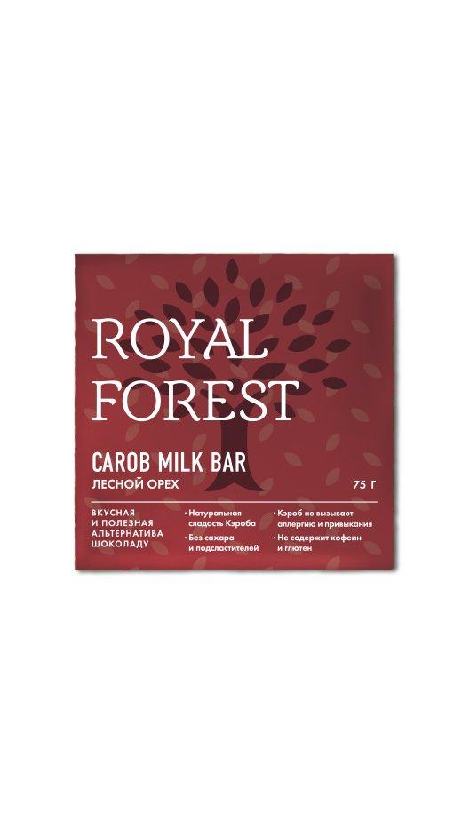 Шоколад из кэроба Royal Forest Лесной орех, 75 гр