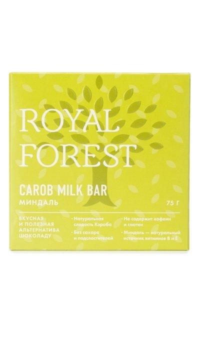 Шоколад из кэроба Royal Forest с миндалем, 75 гр