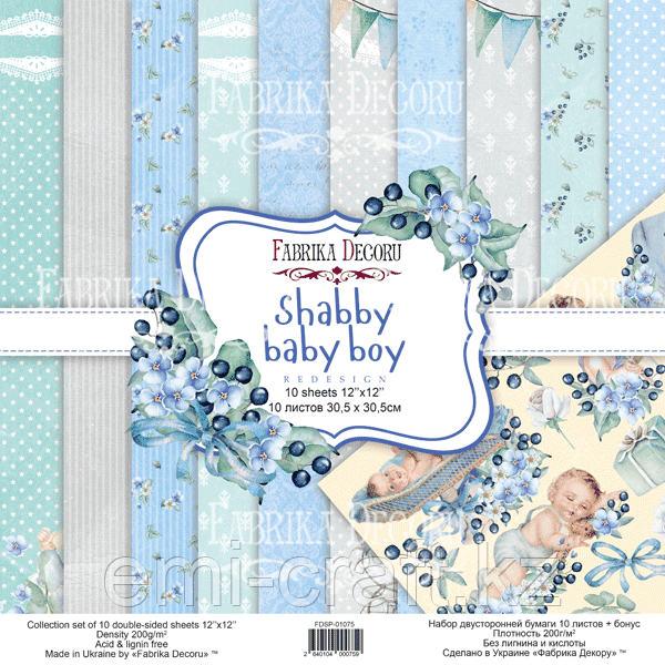 Shabby baby boy redesign - набор двусторонней бумаги 30,5см х 30,5см