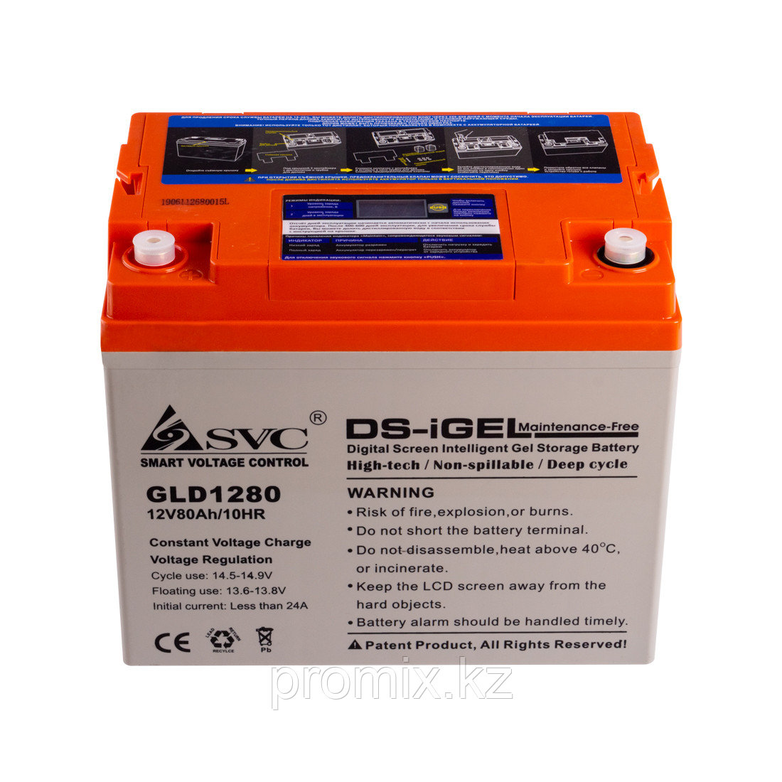 Аккумулятор SVC GLD1280 12В 80 Ач (GEL), фото 1