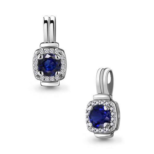 Серебряная подвеска с наносапфиром синт. Aquamarine 23631Б