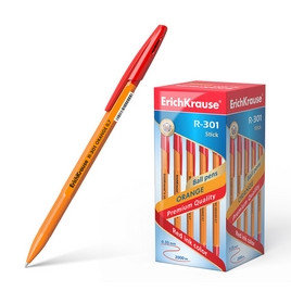 Ручка шариковая ErichKrause® R-301 Orange Stick 0.7, цвет чернил красный, фото 2