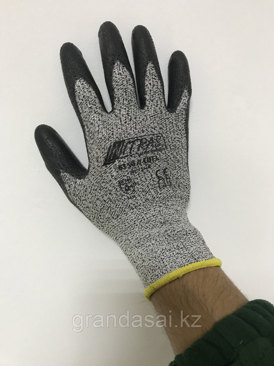 NITRAS 6350 CUT3, перчатки для защиты от порезов, специальная пряжа, серая, с полиуретановым покрытием - фото 2 - id-p68218501