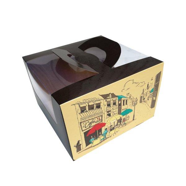 Коробка для торта цветная 250х250х160 с рис "Рандеву", 25 шт - фото 1 - id-p68185657