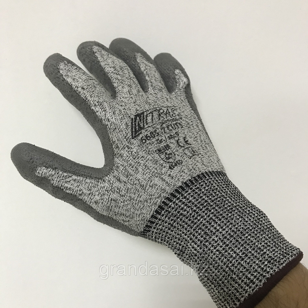 NITRAS 6605 CUT5, перчатки для защиты от порезов, специальная пряжа, серая, с полиуретановым покрытием - фото 3 - id-p68219184