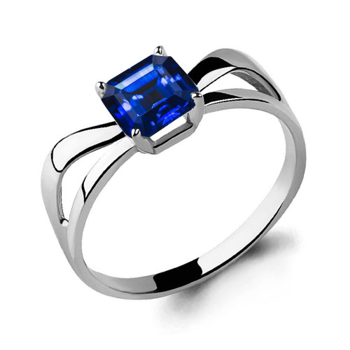 Кольцо из серебра с наносапфиром синт. Aquamarine 66476Н
